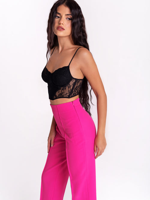 Hot Pink Straight Line Trousers